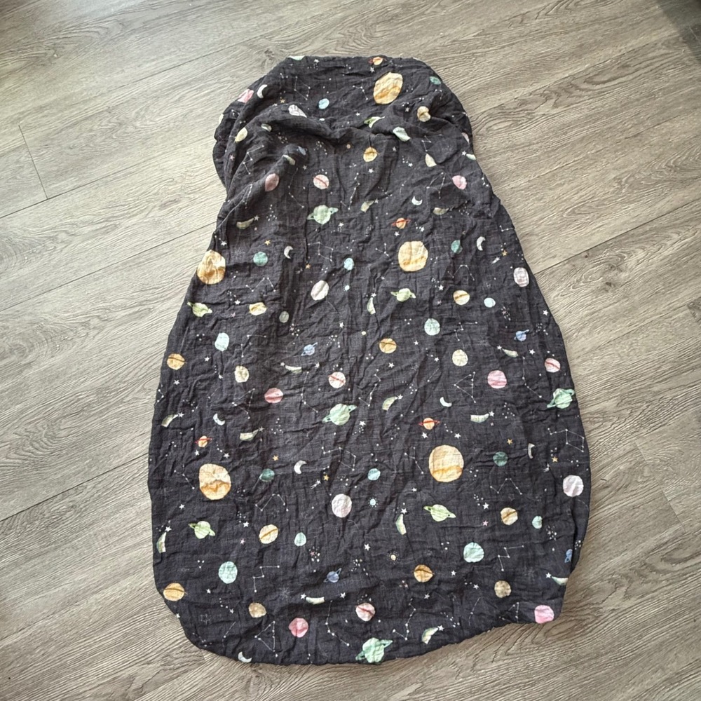 Loulou LOLLIPOP Baby‎ bamboo Planets Stars Charcoal crib sheet